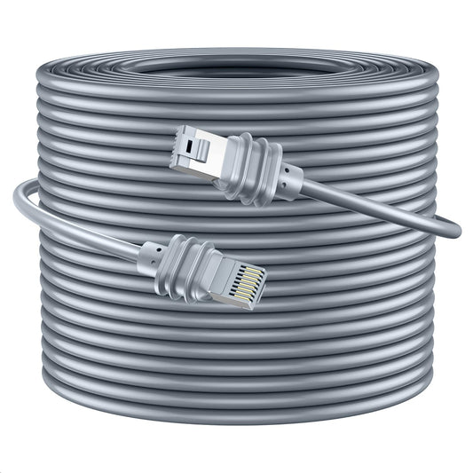 Cablu retea pentru Starlink Gen 3, de 46 m, compatibil Starlink Standard Actuated / Satellite V3, RJ45 Cat6, 1200 Mbps, impermeabil, pentru interior/exterior, gri