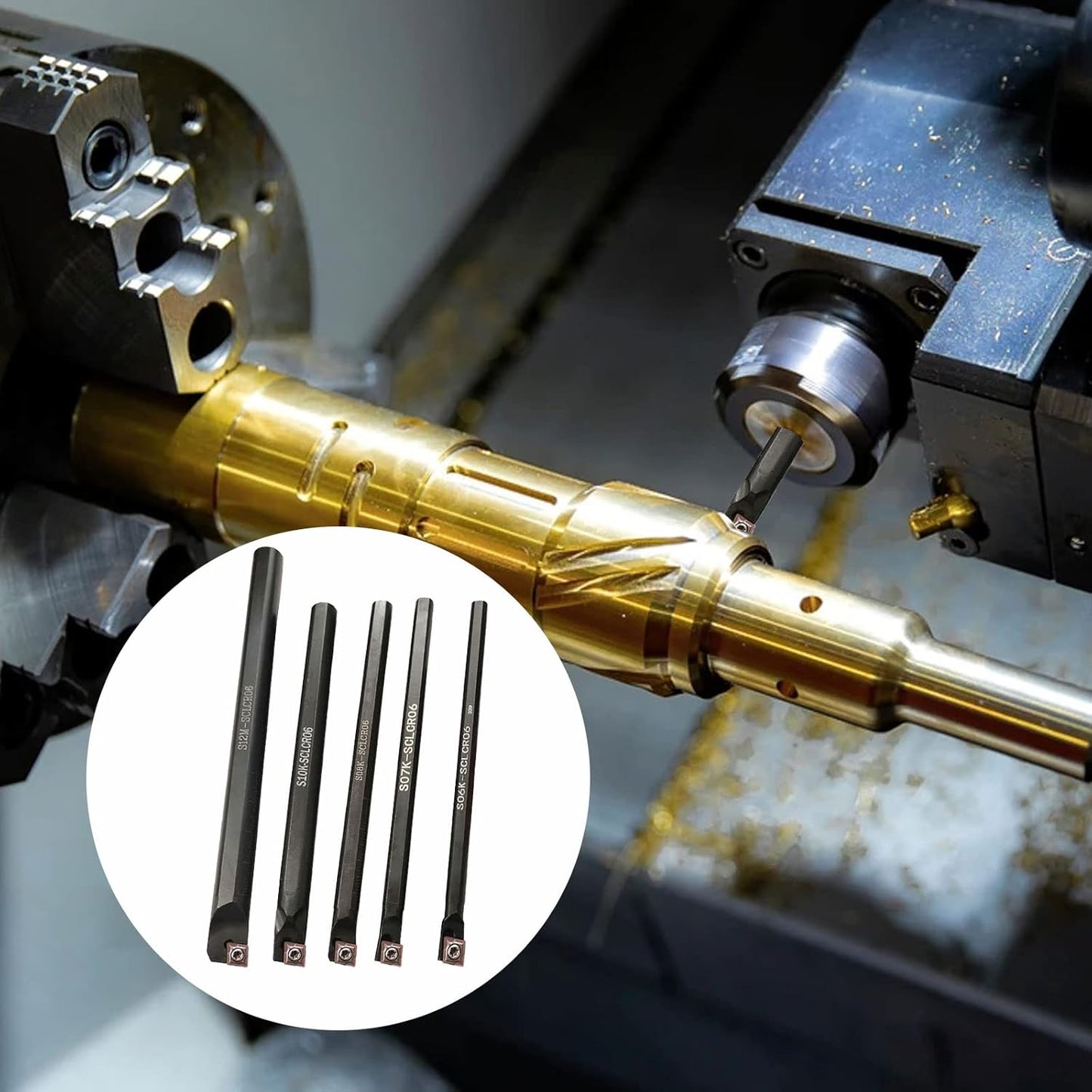 Set cutite de strung cu placute amovibile, instrumente cnc cu bara de 12mm/10mm/8mm/7mm/6mm si insertii de carbura, multifunctional