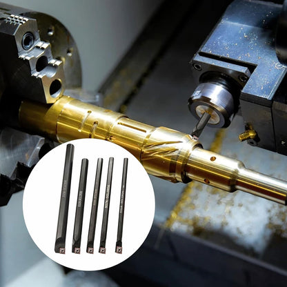 Set cutite de strung cu placute amovibile, instrumente cnc cu bara de 12mm/10mm/8mm/7mm/6mm si insertii de carbura, multifunctional
