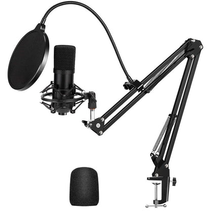 Microfon cu condensator USB ,brat cu menghina , filtru pentru inregistrare PC