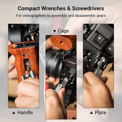 Accesoriu multifunctional pentru camera foto video, cu surubelnite pliabile tip briceag si cu filete M2.5, M3, M4, M5, 1/4 pentru suruburi extra, Smallrig 2213