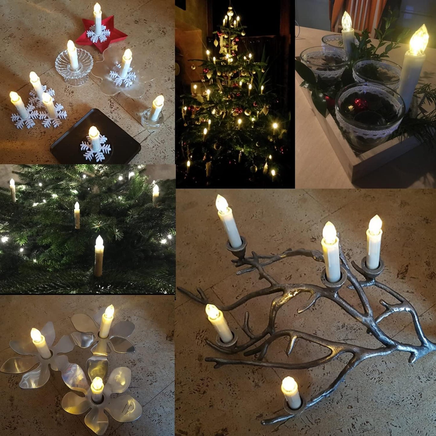 Set 10 Lumanari LED cu telecomanda, impermeabile IP64, dimabile cu 5 niveluri luminozitate, 3 moduri iluminare, cu prindere tip clema, tarus, ventuza sau suport, pentru Halloween, Craciun, nunta, petrecere, decoratiuni de gradina