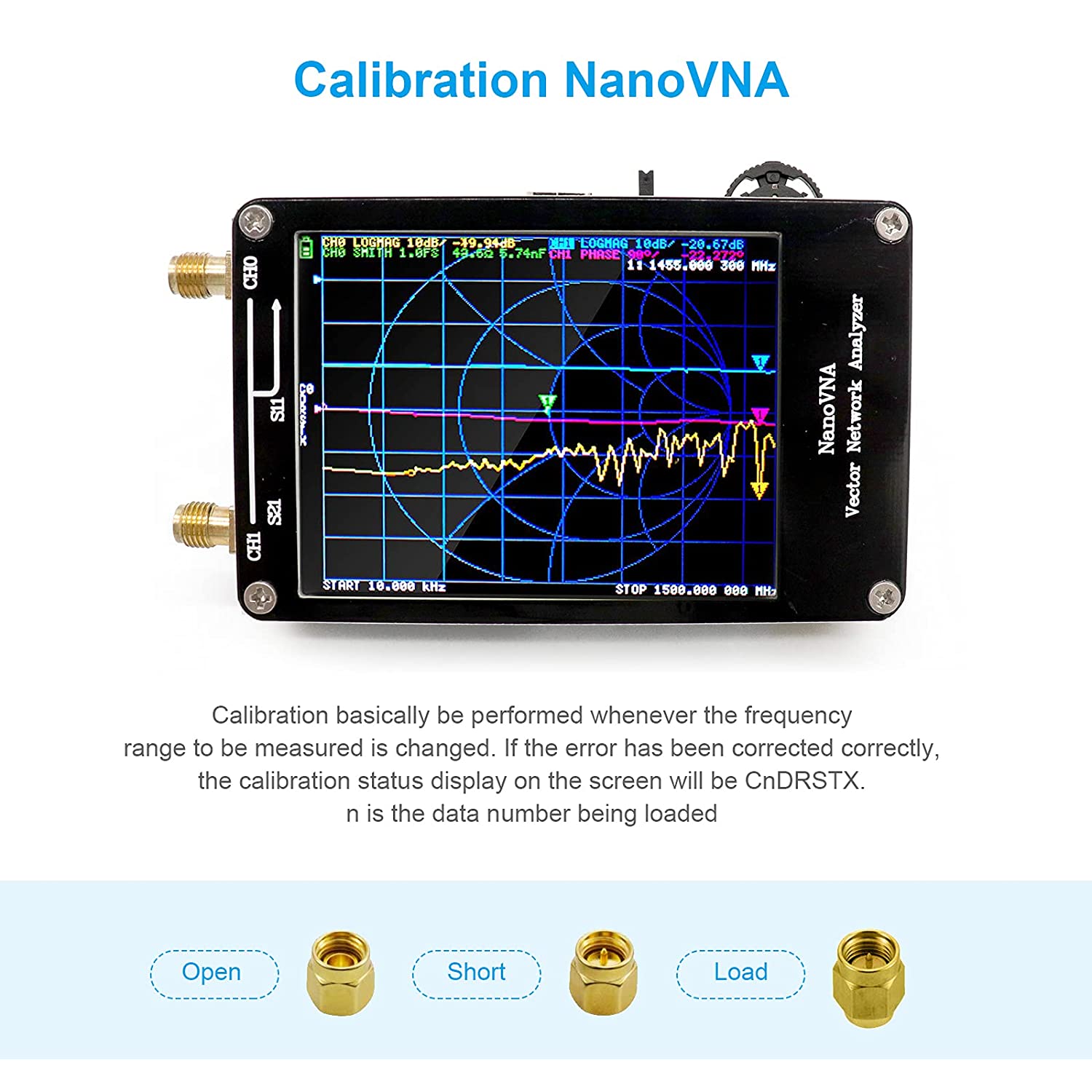 Analizor vectorial de retea mini, banda 50KHz-900MHz, ecran tactil LCD 2,8 inci, antena HF VHF UHF