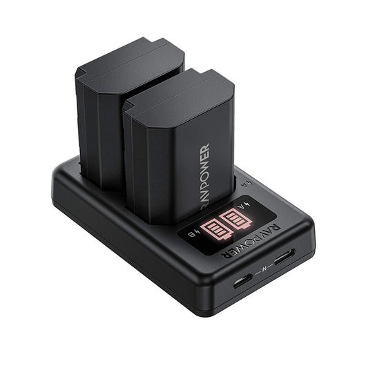 Set 2 acumulatori 2040 mAh NP-FZ100, baterie + incarcator pentru Sony Alpha 9, A9, Alpha 9R, A9R, Alpha 9S, A7RIII, A7R3, a7 III (versiune actualizata, fara mesaj de eroare)