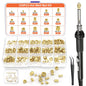 Set varfuri de lipire Preciva cu insertii filetate M2-M8, ciocan de lipit de 60 W, 6 varfuri de lipire + 350 insertii filetate, accesorii profesionale pentru lipit si reparatii DIY