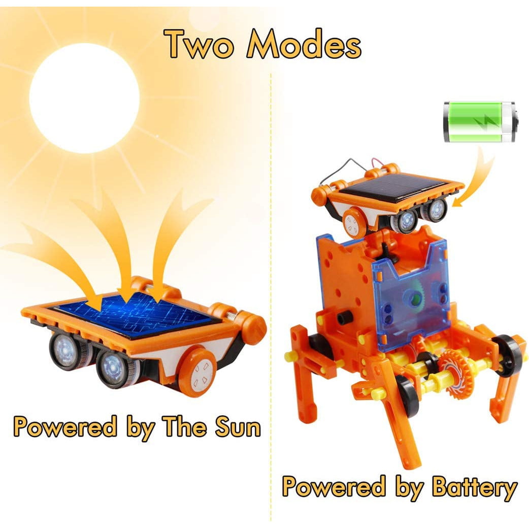Robot solar 12 in 1, jucarie STEM de construit, Functioneaza pe apa si uscat, pentru copii de peste 10 ani