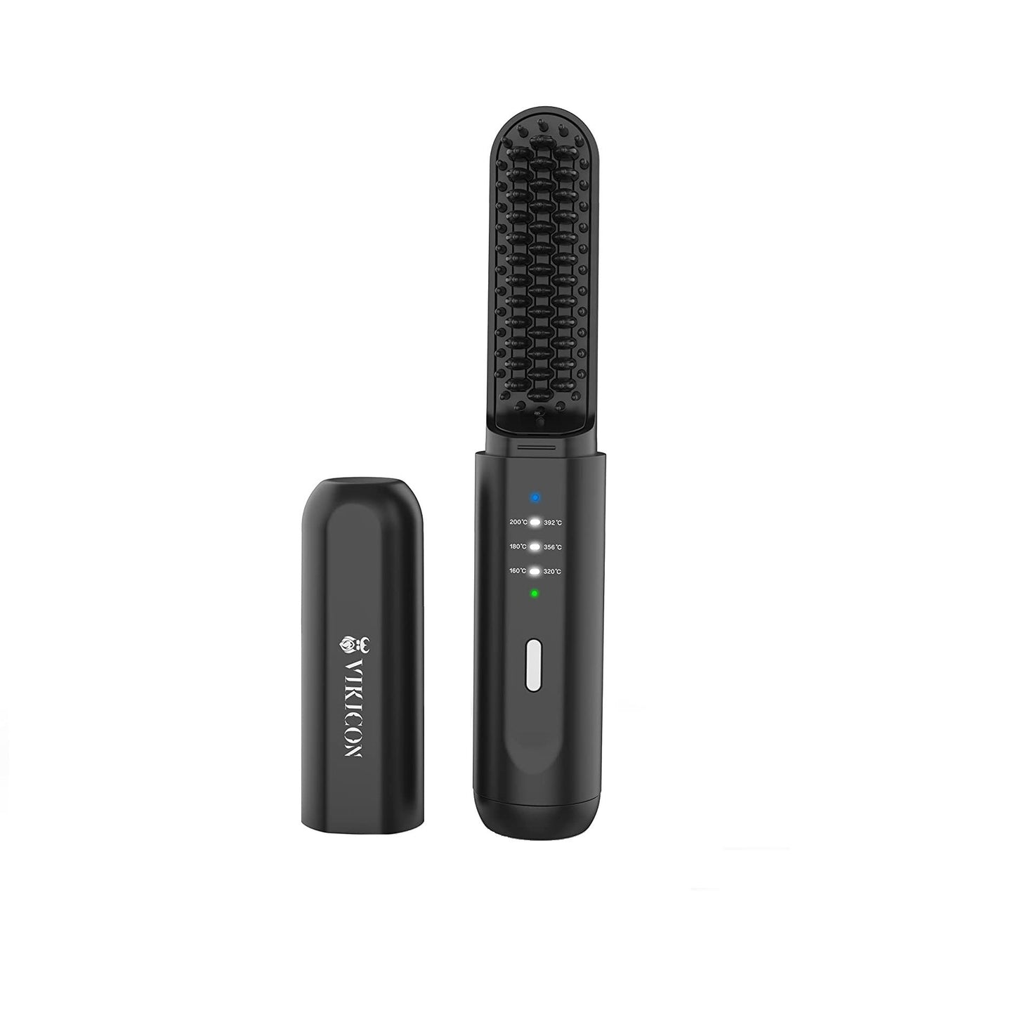 Perie electrica pentru barba si indreptat parul fara fir, cu incalzire rapida, 2 in 1 pentru barba si pieptene de par, reglabila pana la 200 ° C, pentru barbati si femei