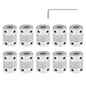 Set de 10 cuplaje flexibile NEMA 17, aliaj aluminiu, 5 mm la 8 mm, lungime 25 mm, diametru 19 mm, pentru motoare pas cu pas, imprimante 3D RepRap si masini CNC, include cheie hexagonala