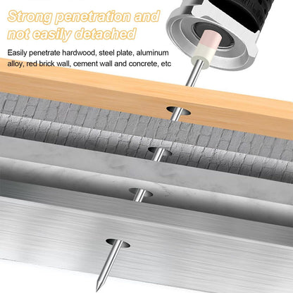 Set de 200 cuie rotunde, cleme cu carlig, bolturi pentru pistol de cuie manual, cu clema atasata, de 7.3 mm, pentru beton, lemn, caramida, tavane, pereti, pardoseli