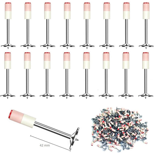 Set 150 cuie rotunde, bolturi de 42mm lungime pentru pistol de cuie manual, 7, 3 mm diametru, pentru beton, lemn, caramida, tavane, pereti, pardoseli