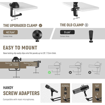 Ring Light LED cu trepied si brat cu menghina,Lampa circulara cu suport smartphone, telecomanda, montura cap tip bila, adaptor de la 5/8" la 3/8" si adaptor de la 1/4" la 5/8", pentru machiaj, vlog, streaming, inregistrare video