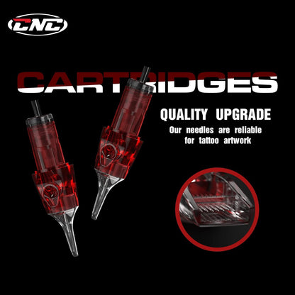 Set 40 ace de tatuat tip cartus, de 4 tipuri 1003RL, 1005RL, 1007RL, 1009RL, din otel inoxidabil 316, pentru linii, contur, umplere, EN04X-40KIT-DD