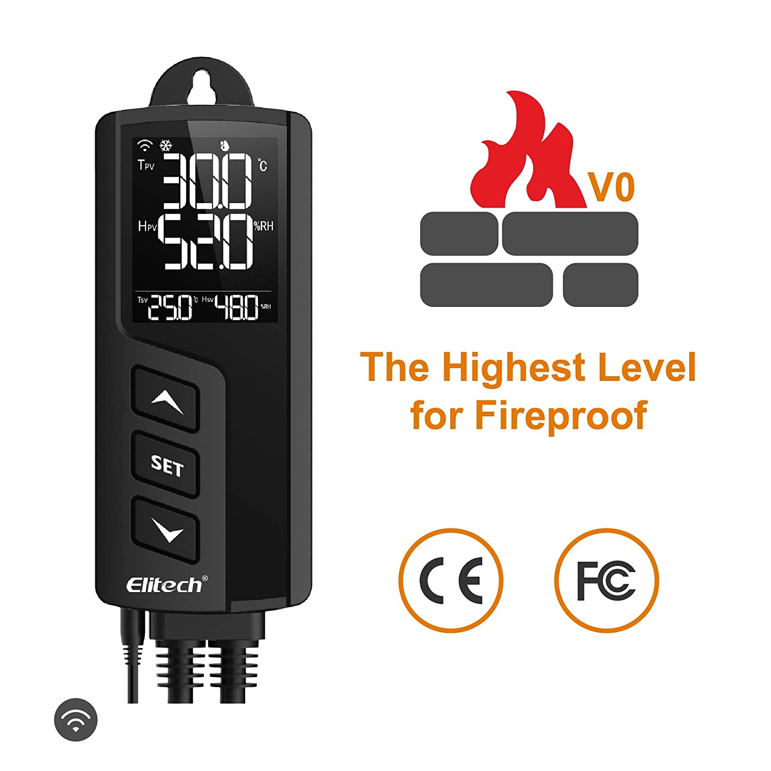 Priza smart, termostat digital Wi-Fi, controler temperatura si umiditate cu 2 iesiri, comutator racire si incalzire, control prin aplicatie, sonda 2 in 1, STC-1000PROTH