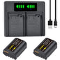 Set 2 acumulatori DWM-BLK22 de 2280 mAh si incarcator dual cu afisaj LED, USB-C si Micro USB, pentru Panasonic DMW-BTC15 Lumix DC-GH5 II, DC-GH6, DC-S5, G9, GH5, GH5S, DC-S5 II, DC-S5 IIX, DC-S5K