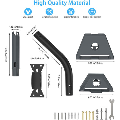 Suport pentru antena Starlink Gen 3/V3 si Starlink Mini, rotire 360° si inclinare 90°, reglabil pentru perete si acoperis, aluminiu rezistent la coroziune si intemperii, kit montaj complet cu suruburi, fixare stabila, gri