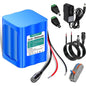 Acumulator 12.6V 7800 mAh, baterie Li-ion cu incarcator, mufe si cablu alimentare mama/tata, suporta incarcare de la panou solar, pentru RC, camere wireless, camere supraveghere, playere portabile, benzi LED, drone, router wireless