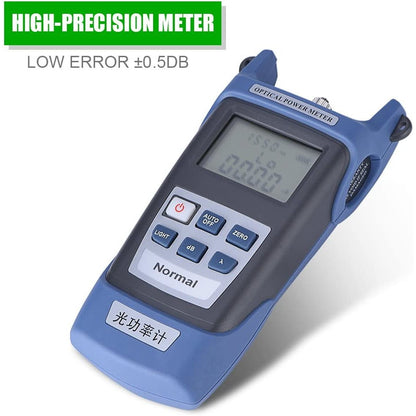 Tester cablu fibra optica, powermetru digital de inalta precizie, de la -70dBm la 10dBm, lungime de unda 850-1625 nm, indicator de putere dB, dBm, mW, uW, nW