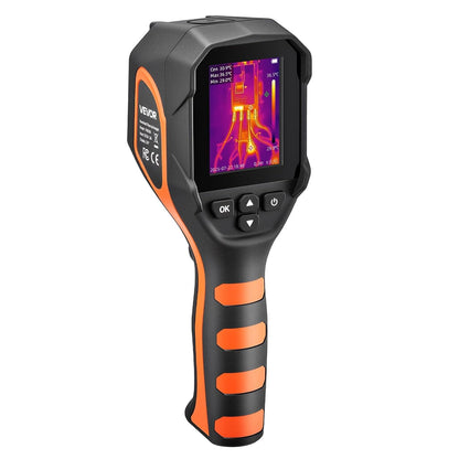 Camera termoviziune VEVOR, TISR 320x240, IR 160x120, lanterna LED, camera 2MP, 25Hz, -20°C pana la 550°C, ecran 2.8 inch, IP54, 6 palete culori, 16GB, USB, pentru HVAC, electricieni si inspectii industriale