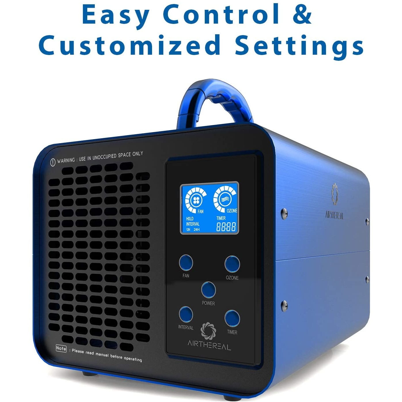 Generator de ozon profesional, 10.000 mg/h, reglabil, cu ecran LCD si temporizator, sterilizator pentru casa, birou, masina, restaurant