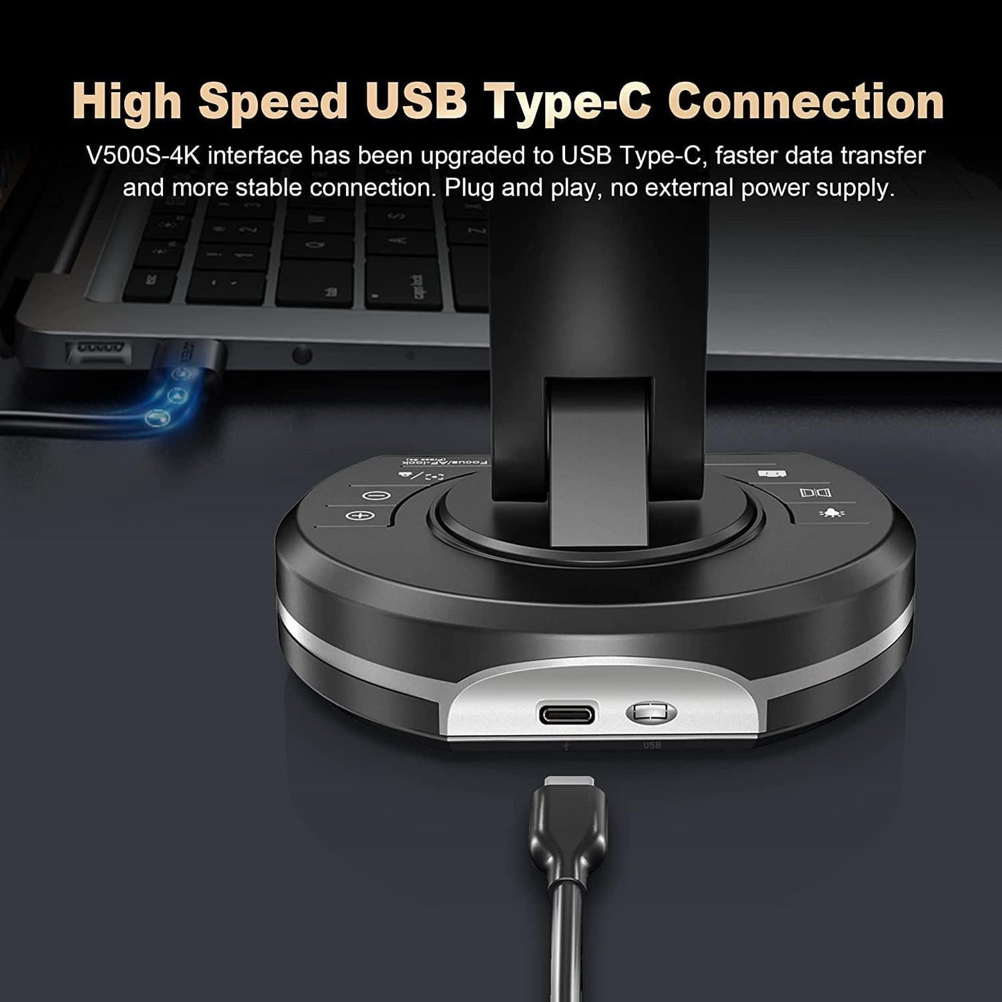 Camera scanner de documente A4, A3, 4K 4160 x 3120, de 13 MP, cu Autofocus, 30 FPS, streaming live si inregistrare, lumina LED, microfon incorporat, zoom digital, butoane cu touch, pentru Windows, Mac, Chromebook Joyusing