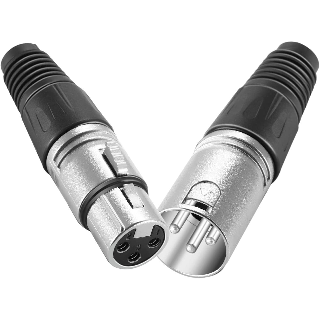 Set de 20 conectori XLR cu 3 pini, mufe 10 mama si 10 tata, din aliaj de zinc, durabile, cu conductivitate ridicata, si zgomot ultra scazut
