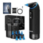 Aparat de curatat urechile, electric, indeparteaza eficient ceara, 55 dB, rezervor de 200 ml, cu 4 moduri irigare, impermeabil IP65, baterie reincarcabila de 2000 mAh, cap rotativ la 360°, cu 8 capete de schimb si 2 duze