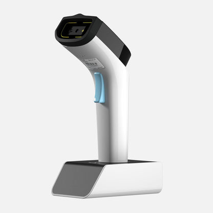 Cititor coduri de bare 1D, 2D, QR Wireless, UHF RFID, conexiune Bluetooth si 2.4 Ghz, 50 m raza de actiune, cu statie de incarcare, compatibil PC, smartphone, tableta