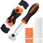 Set racleta pentru plita ceramica si razuitor, cu 20 lame de schimb, cu maner ergonomic, multifunctional, pentru curatare ceramica, sticla, portelan, Preciva