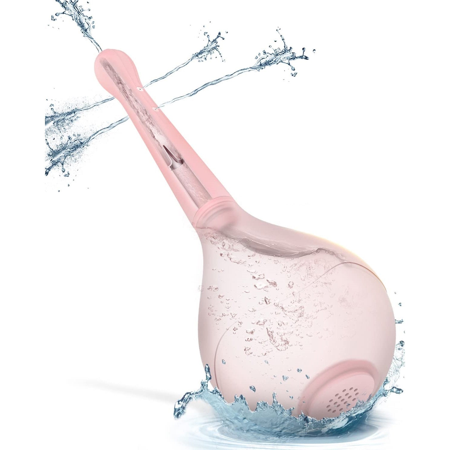 Irigator intim pentru clatire intestinala si vaginala, Zggzerg, Design anti-retur, 150 ml, Cap cu 5 duze, Ergonomic, Reutilizabile, Pentru igiena intima, Portabil si usor de folosit, ABS, Roz