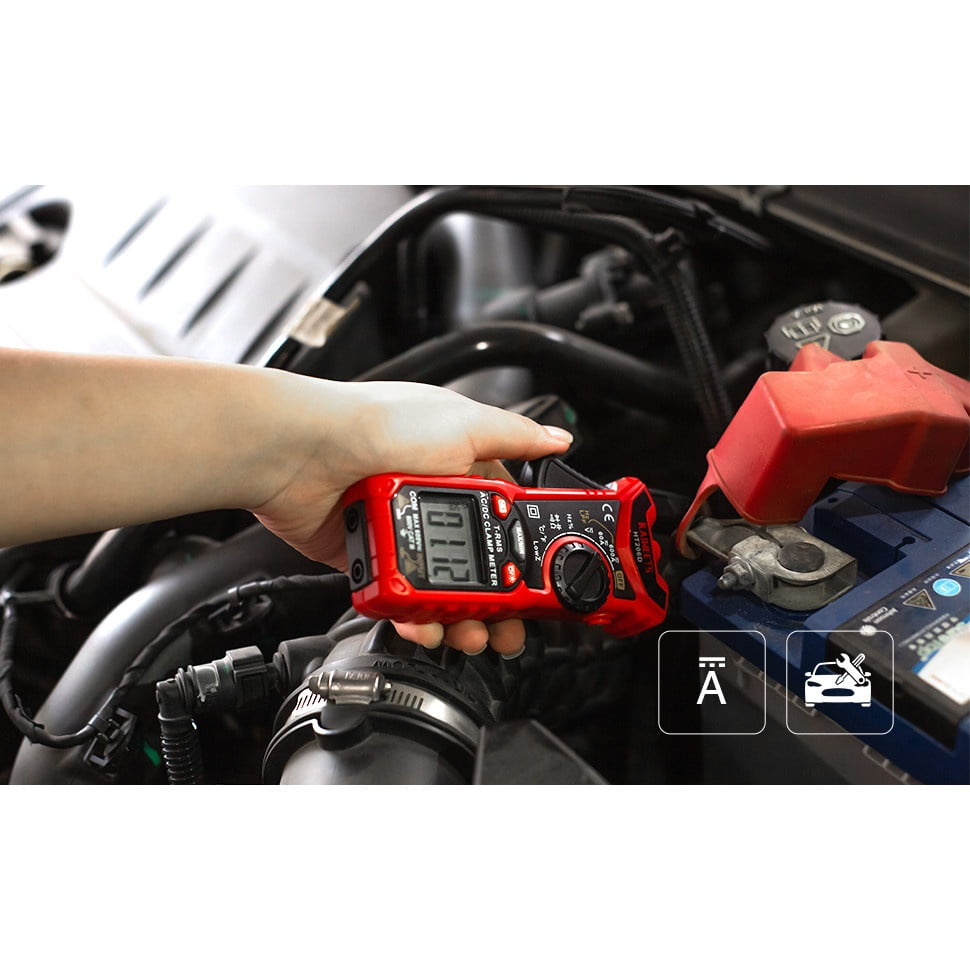 Multimetru digital tip cleste, aparat de masura AC/DC 0 A - 600 A, True RMS, 6000 Counts, CAT III 600 V, Kaiweets HT206D
