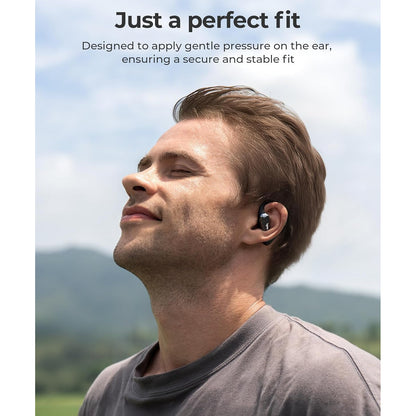 Casti wireless sport, Bluetooth 5.4, on-ear, din silicon, impermeabil IPX5, microfon, handsfree, sunet stereo, casti sport conforabile fara fir pentru alergare, yoga, calarie