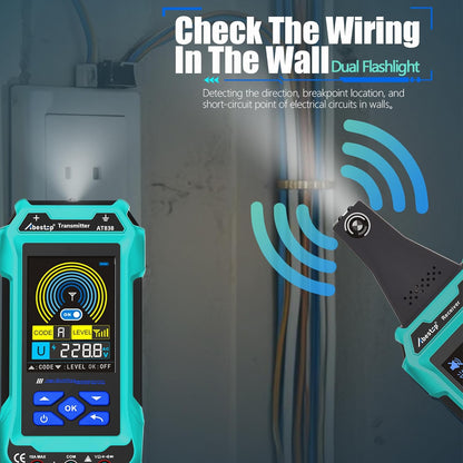 Localizator de cablu AT838 Abestop, localizator de circuite cu functie multimetru, fire/cablu subteran, detectarea traseului conductei de apa/gaz pentru multi-tester