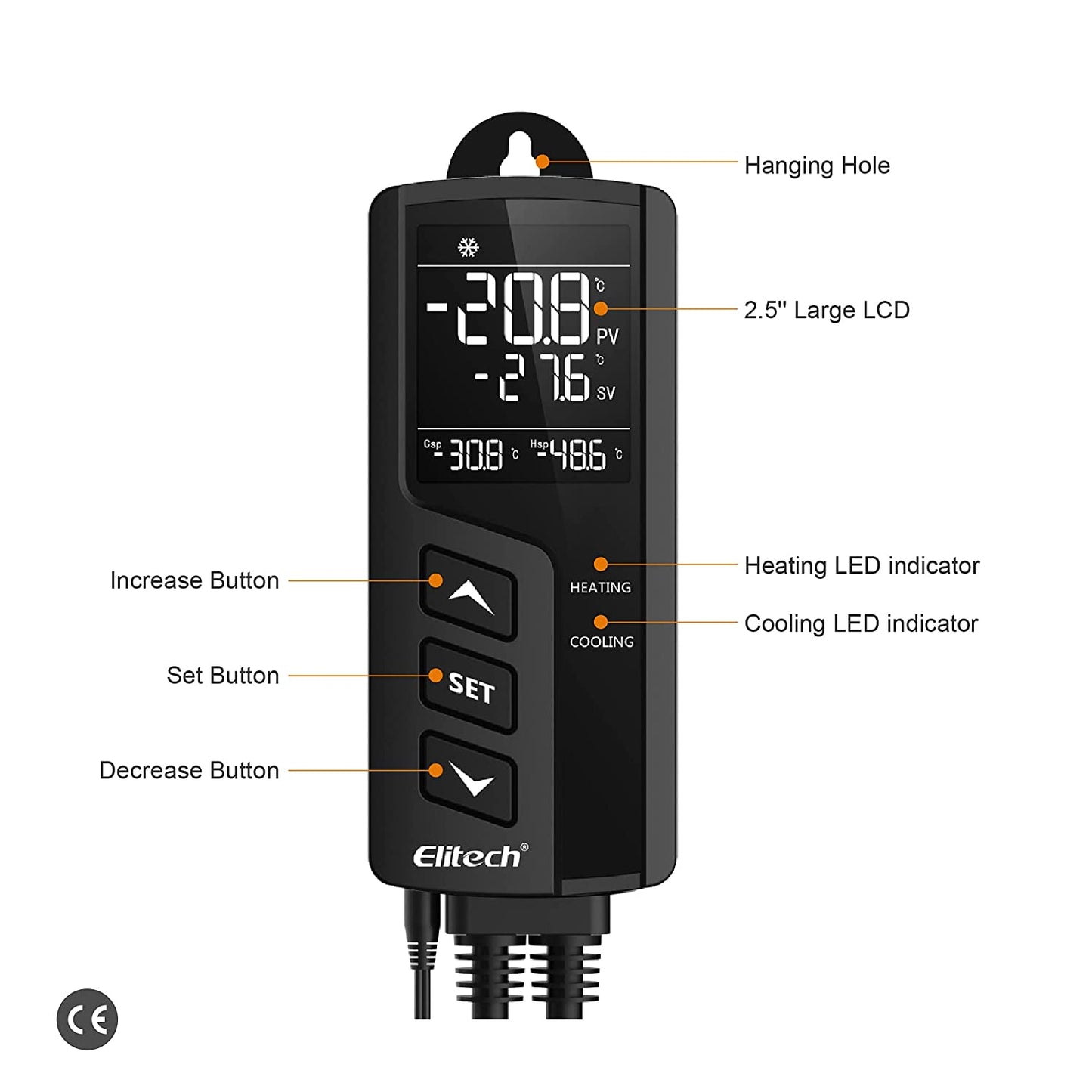 Priza smart cu termostat pe 2 canale, control incalzire si racire, ignifug clasa V0, cu display LCD, alarma de temperatura, plug and play, pentru sera, incubator, acvariu