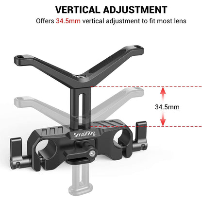 Montura suport obiectiv in forma de Y, reglabil pe inaltime, compatibil cu tije de 15 mm, cu protectie din cauciuc, Smallrig BSL2680