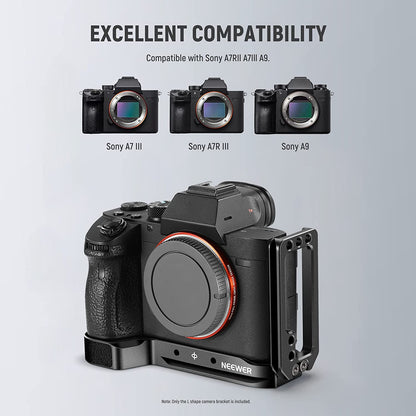 Placa de montare pentru camera Sony A7RIII A7III A9, din aluminiu, cu placa eliberare rapida stil Arca, pentru reglare orizontala si verticala, Neewer ‎45121600
