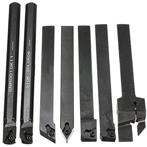 Cutite de strung cu placute 7 bucati de strunjit cu bara de gaurit cu strung de 10 mm, cu insertii din carbura