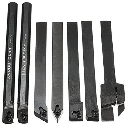 Cutite de strung cu placute 7 bucati de strunjit cu bara de gaurit cu strung de 10 mm, cu insertii din carbura
