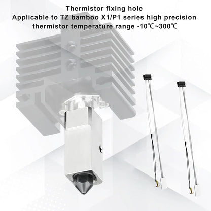 Set 2 incalzitoare ceramice termistor pentru imprimanta 3D compatibila cu Bambu Lab A1/A1 mini – Incalzitor ceramic 24V 80W + senzor temperatura, performanta stabila