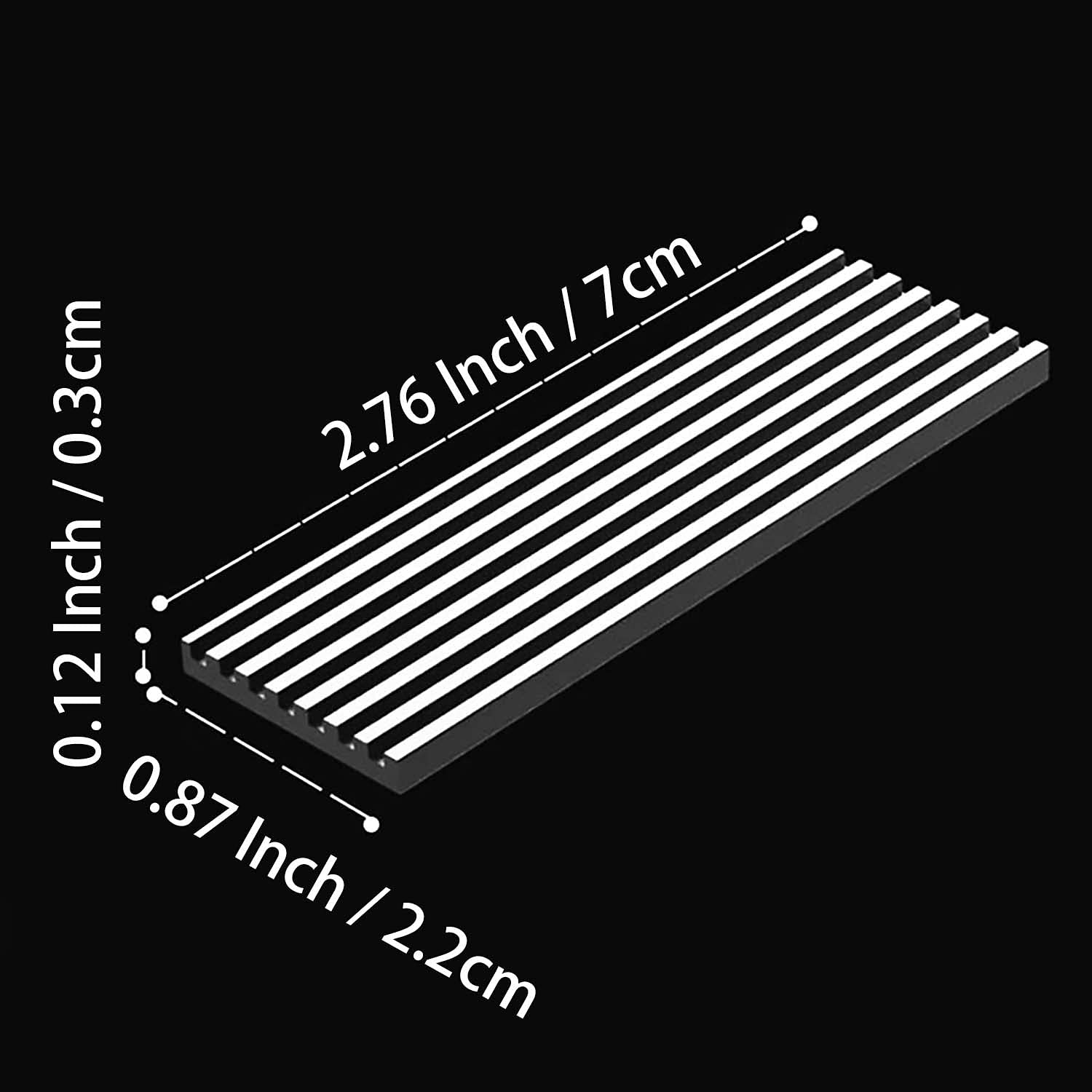 Set 2 cooler pasiv M.2 SSD, compatibil PS5 si PC, Heatsink Cooler din aluminiu, pentru SSD M2 2280 PCIe, 70 mm, inaltime 3mm, banda transfer termic inclusa