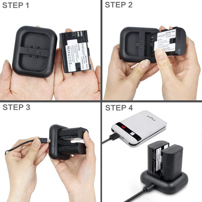Set 2 acumulatori 2000 mAh LP-E6, LP-E6N cu incarcator dublu, Enegon, Pentru Canon