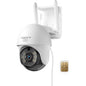 Camera de supraveghere cu SIM 4G LTE, 4 MP, Ultra HD, 360° PTZ, nightvision color, detectare miscare, impermeabila IP65, comunicare bidirectionala, aplicatie dedicata, alba
