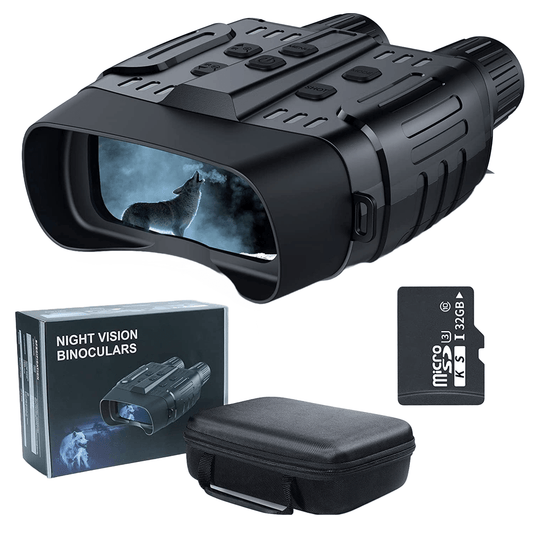 Binoclu digital nightvision cu ecran de 2.31inch, raza de actiune 300 m, infrarosu cu 7 nivele, mod de filmare HD si fotografiere, slot card, pentru vanatoare, observare pasari