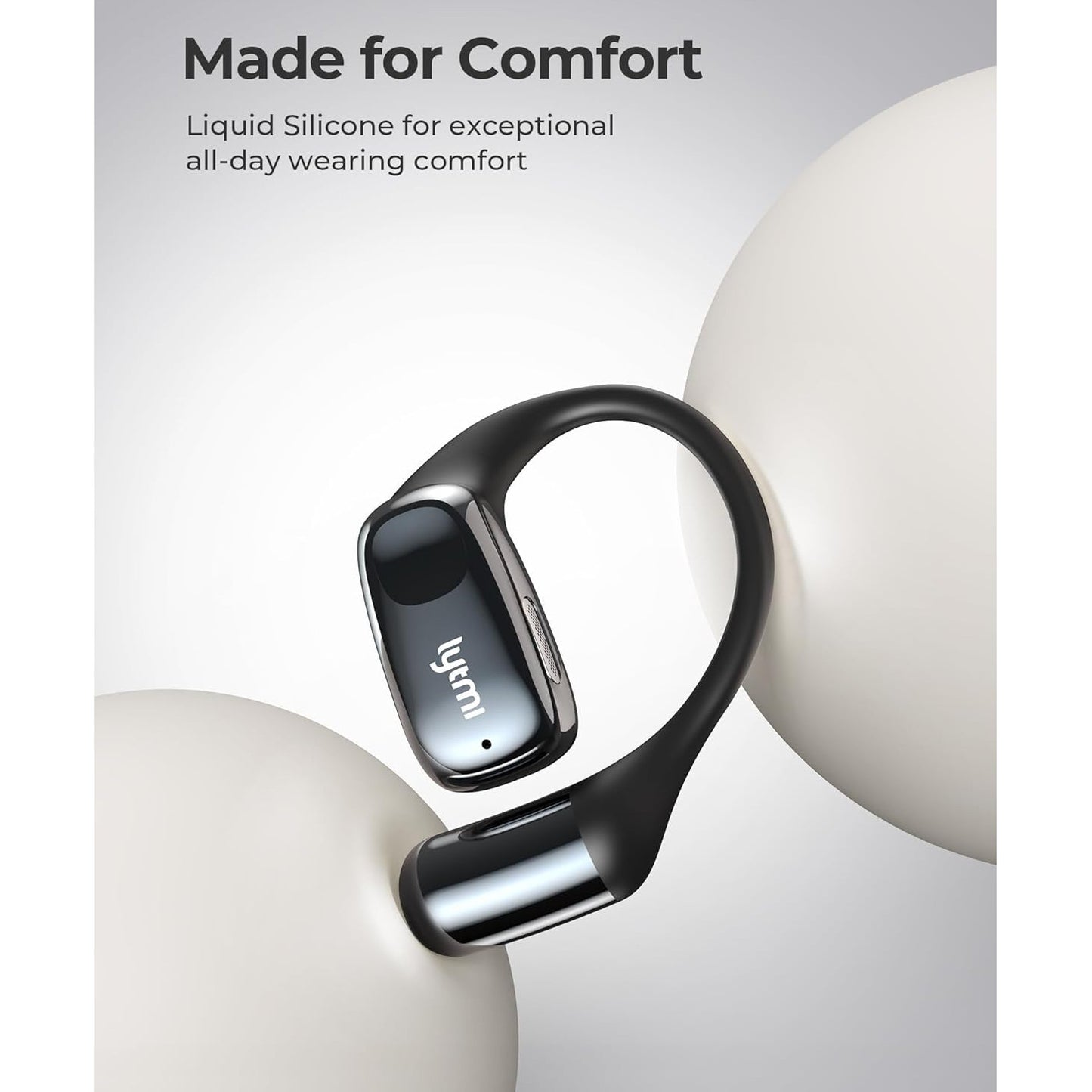 Casti wireless sport, Bluetooth 5.4, on-ear, din silicon, impermeabil IPX5, microfon, handsfree, sunet stereo, casti sport conforabile fara fir pentru alergare, yoga, calarie