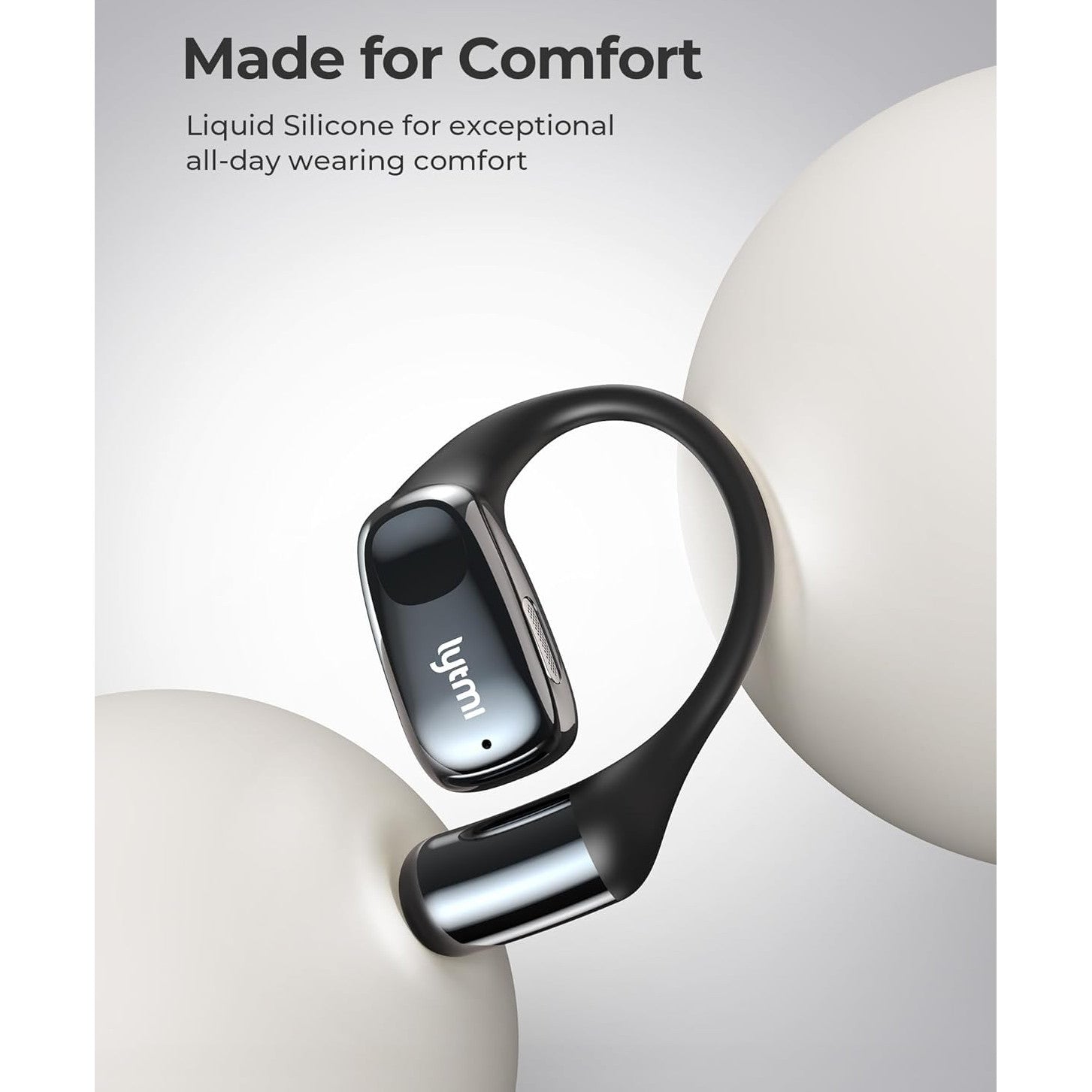Casti wireless sport, Bluetooth 5.4, on-ear, din silicon, impermeabil IPX5, microfon, handsfree, sunet stereo, casti sport conforabile fara fir pentru alergare, yoga, calarie