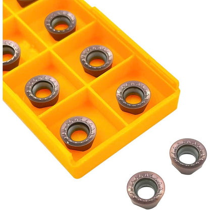 Set cutit de strung cu placute amovibile rotunde, 11 piese de strunjit din carbura RPMT10T3 MOE si bara de 16 mm/100 mm, multifunctional