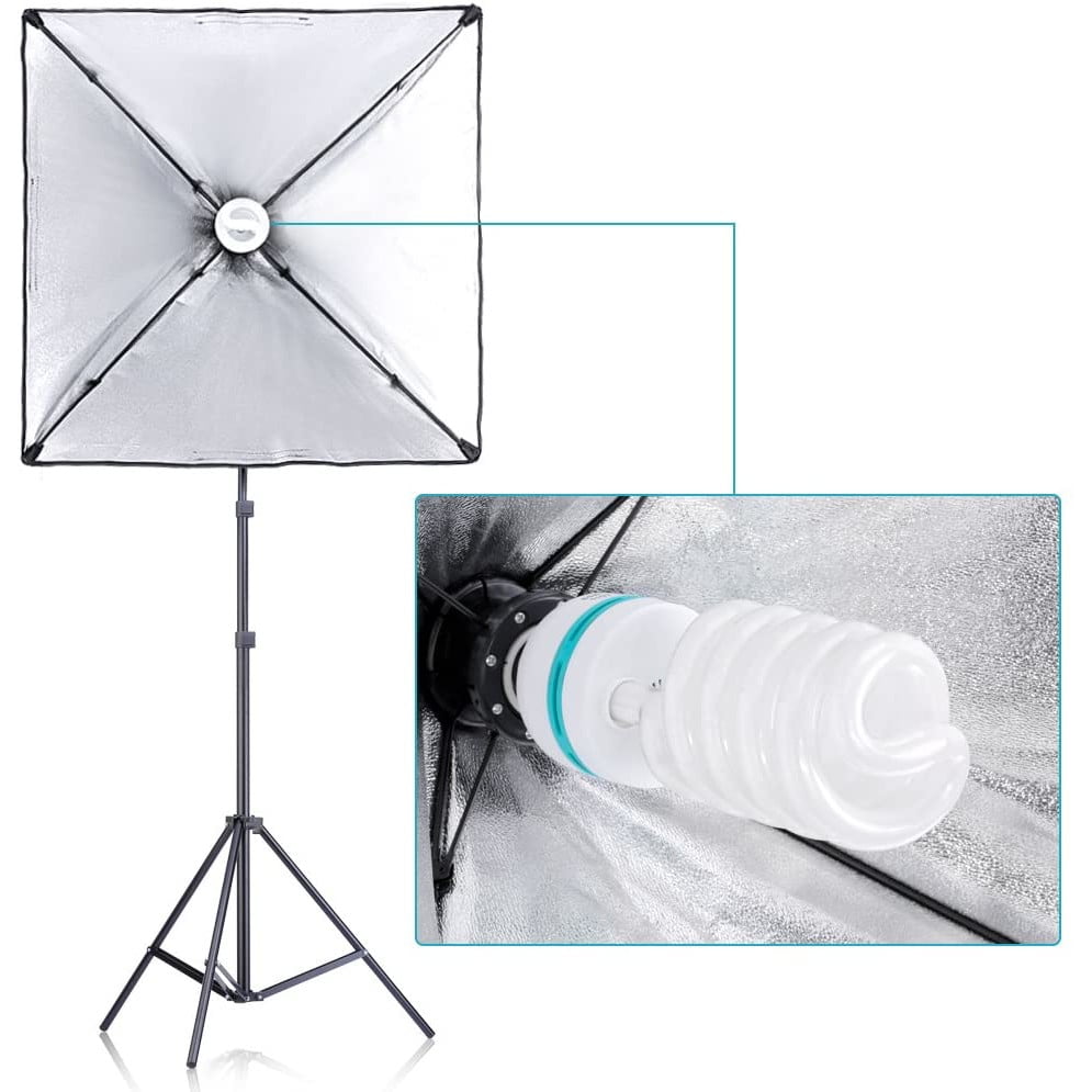 Kit de lumina continua Neewer, cu trepiede, sistem de suport fundal, umbrele, softbox, pentru fotografiere produse, portret, productie video