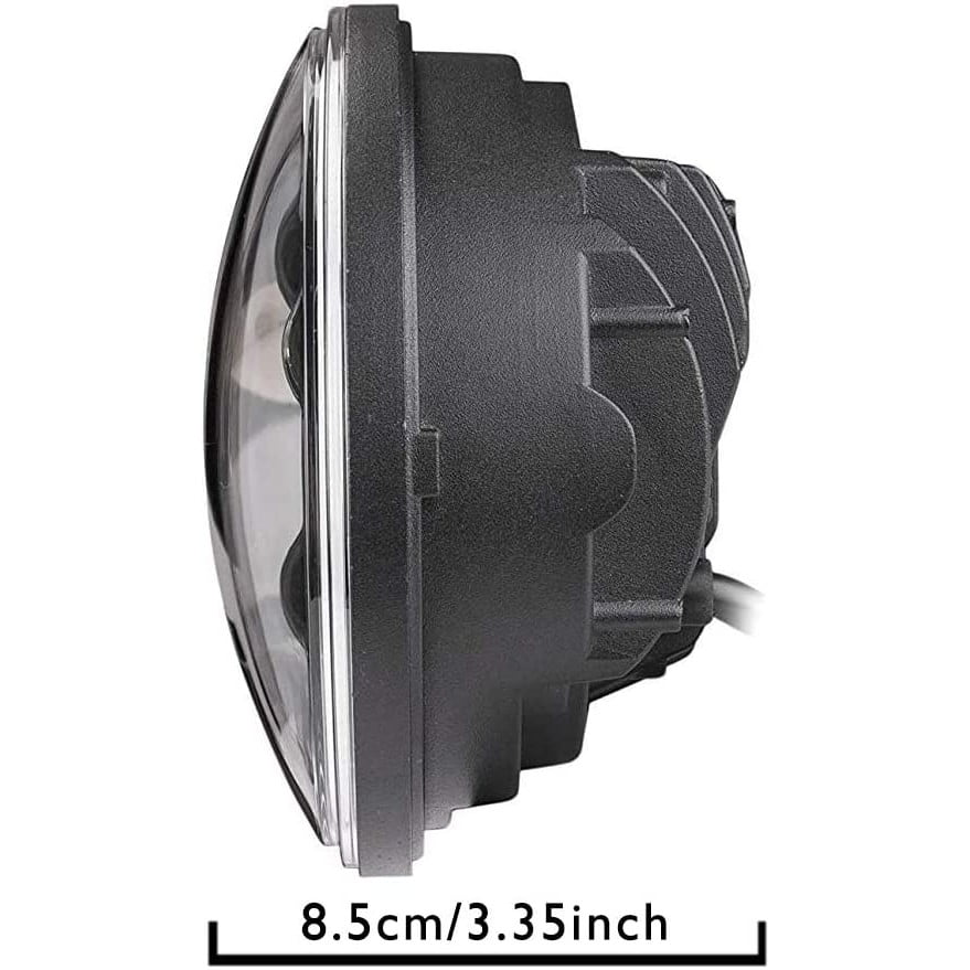 Far pentru motocicleta 60 W, 5.75 inch cu angel eye DRL, 3000 LM, 6500 K, H4, impermeabil IP 67, cu carcasa din aluminiu, compatibil Harley Davidson, Jeep