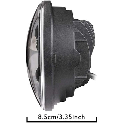 Far pentru motocicleta 60 W, 5.75 inch cu angel eye DRL, 3000 LM, 6500 K, H4, impermeabil IP 67, cu carcasa din aluminiu, compatibil Harley Davidson, Jeep