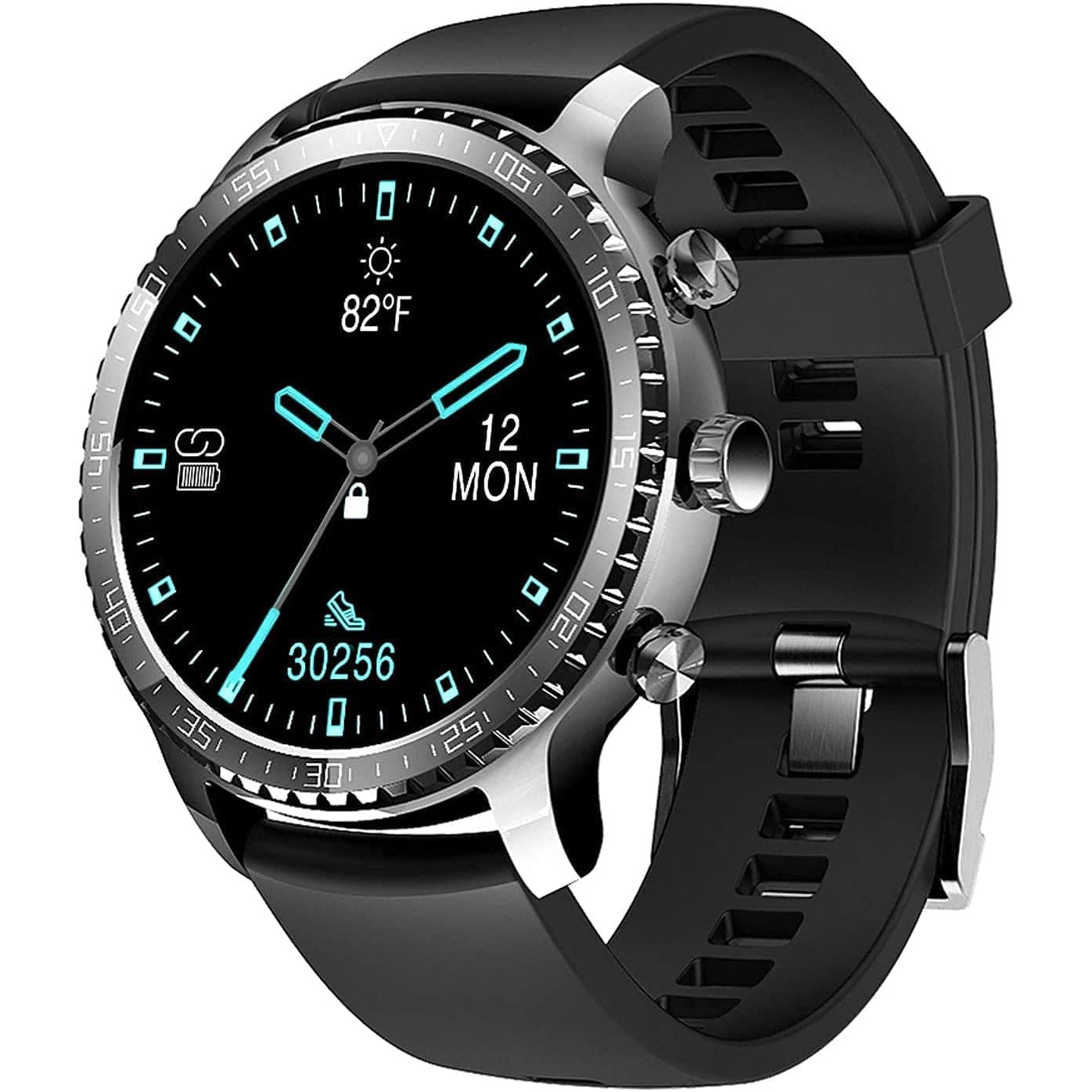 Ceas smartwatch inteligent Tinwoo, cu incarcare wireless, cadru metalic, ecran tactil de 1,3 inci, tracker fitness cu monitorizare de ritm cardiac si somn