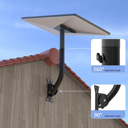 Suport pentru antena Starlink Gen 3/V3 si Starlink Mini, rotire 360° si inclinare 90°, reglabil pentru perete si acoperis, aluminiu rezistent la coroziune si intemperii, kit montaj complet cu suruburi, fixare stabila, gri